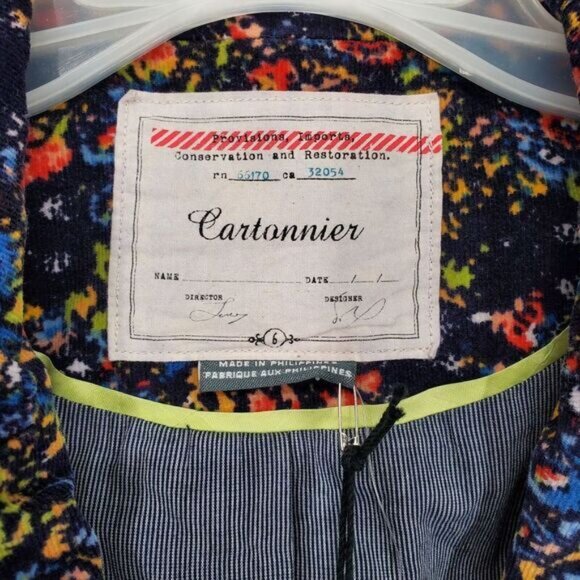 Women's ANTHROPOLOGIE CARTONNIER Floral Corduroy Peplum Blazer Size 6 NEW - Picture 4 of 5